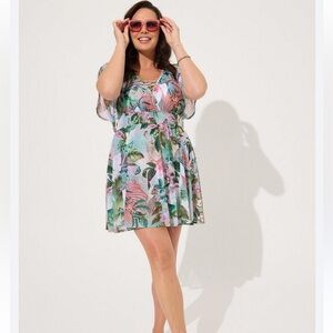 Torrid Mesh swim coverup dress